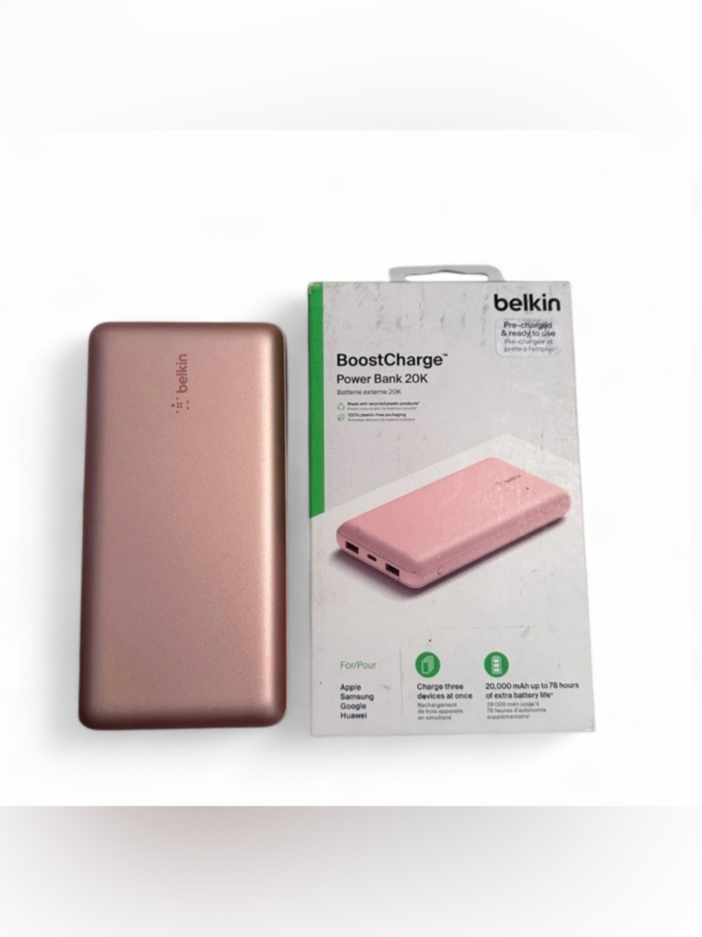 Rose Gold Belkin Power Bank 20K